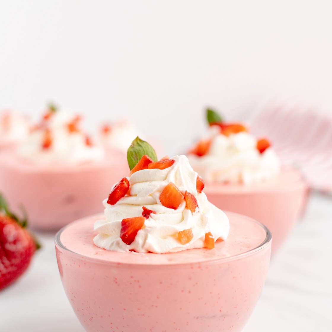 Strawberry Jello Mousse Cups