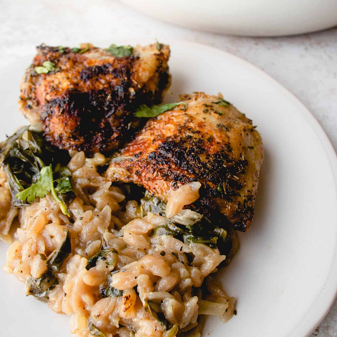Gluten-free One-Pan Chicken and Orzo (AIP, Paleo, dairy-free)
