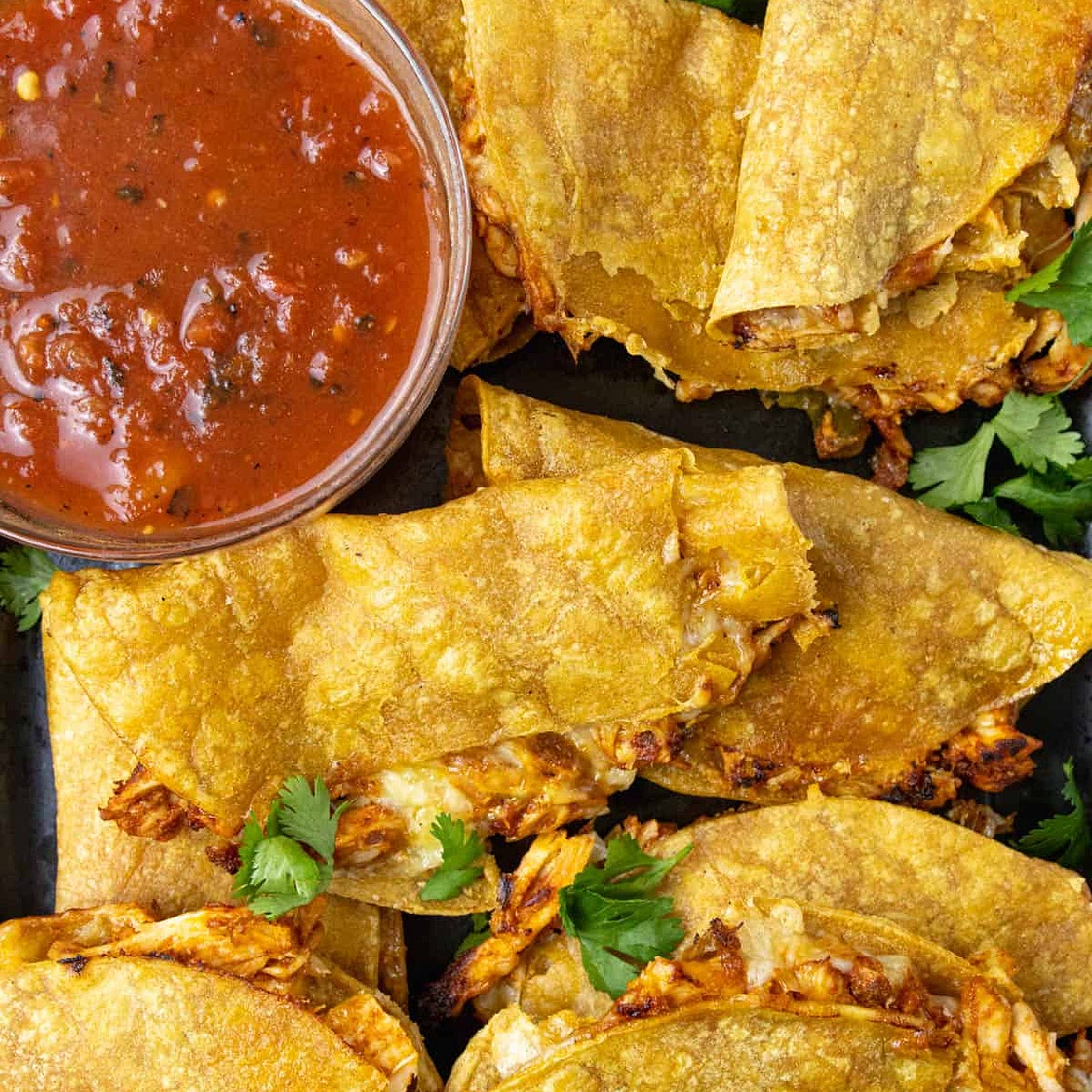 Crispy Shredded Chicken Tacos