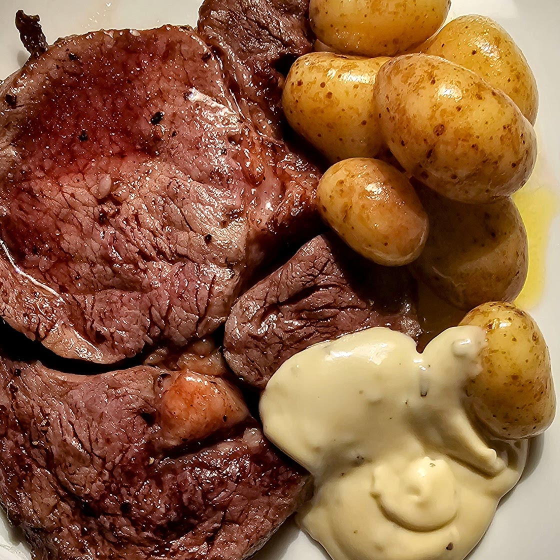 Air Fryer cooked Rib Eye steak
