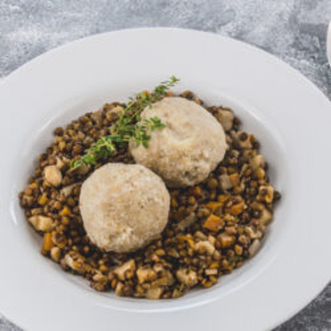 Linsen mit Knödel