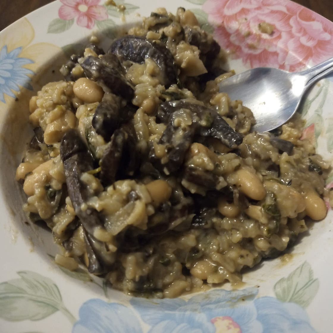 Mushroom, Kale & White Bean Risotto (Vegetarian)