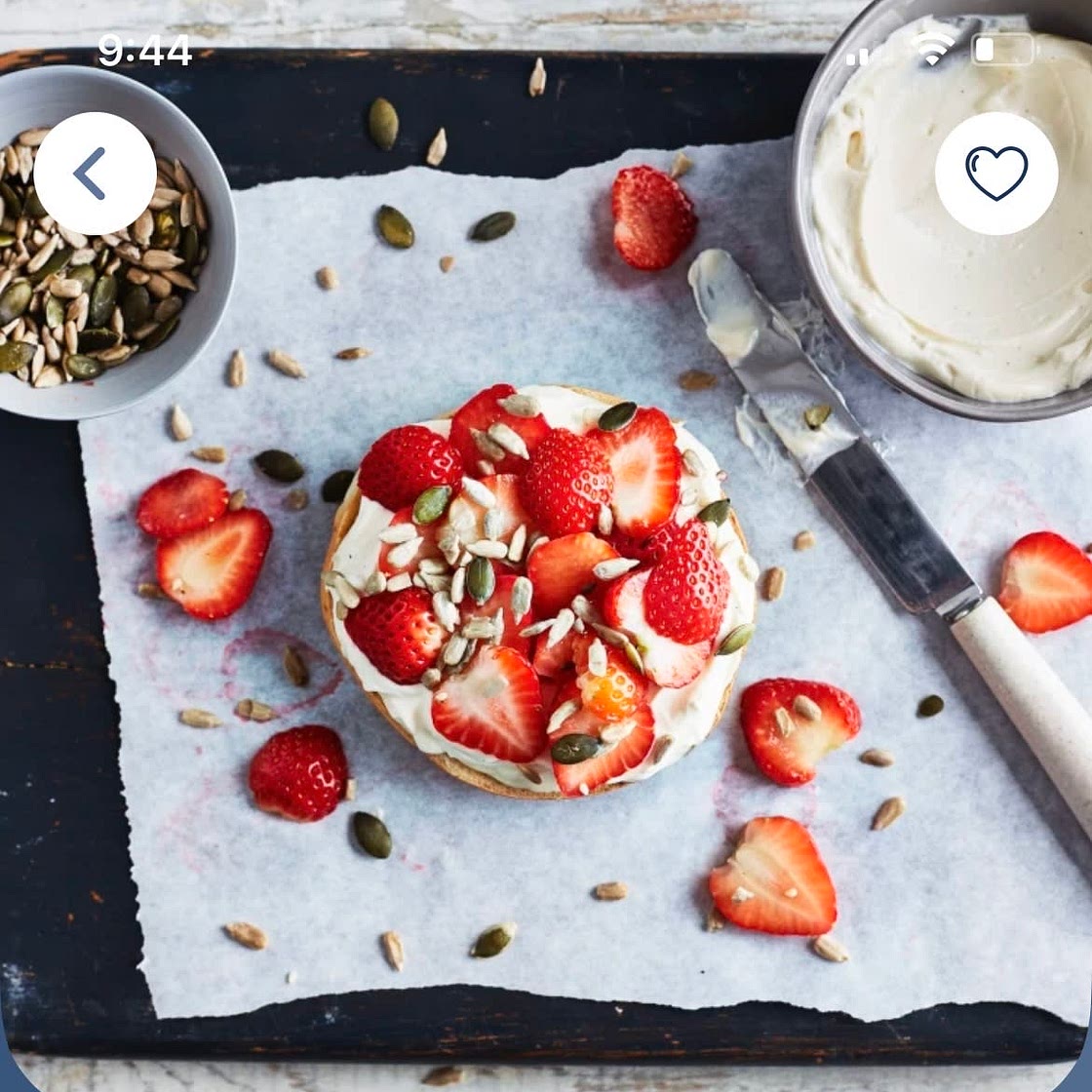 Strawberry cheesecake breakfast bagel