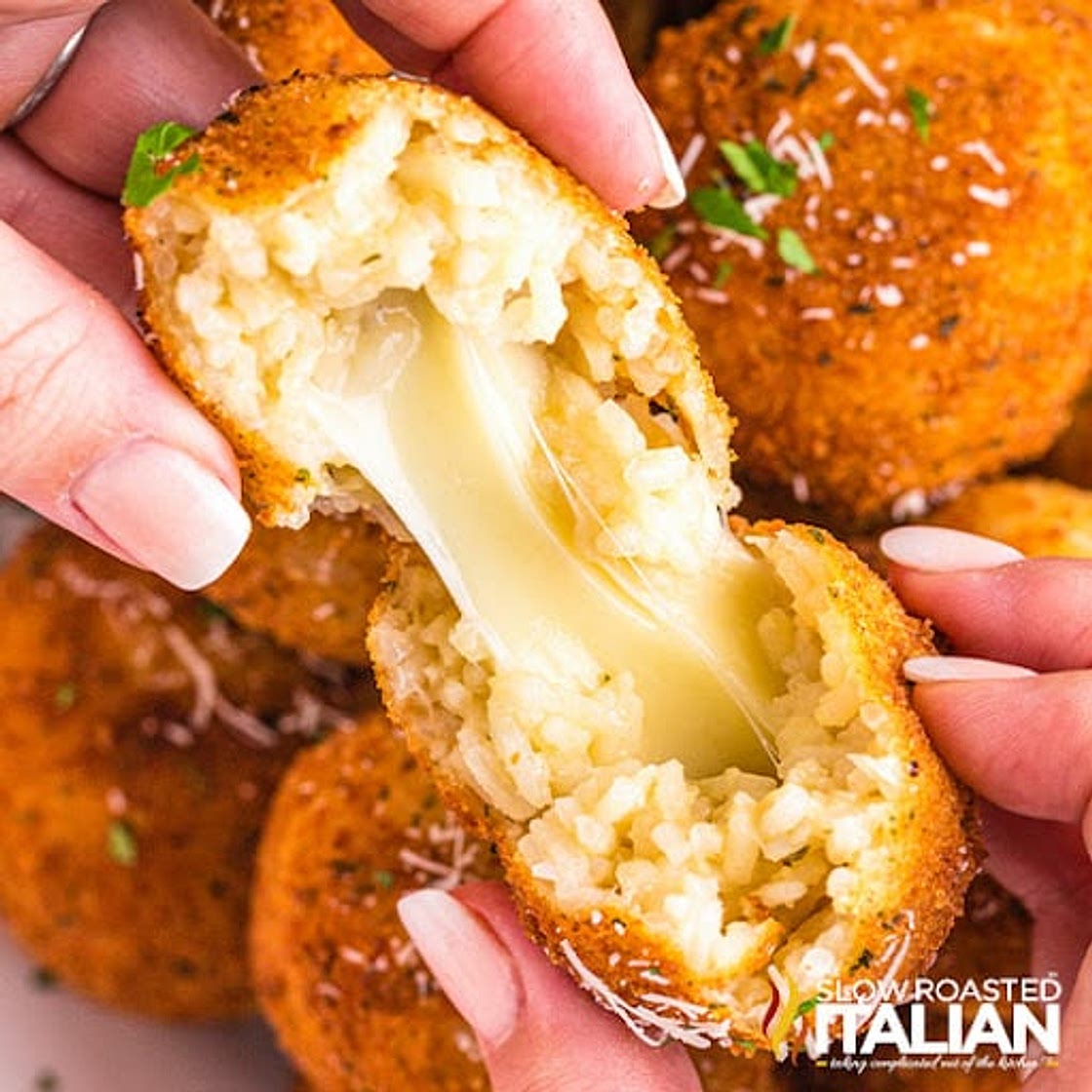 Cheesy Italian Rice Balls Recipe (Sicilian Arancini)