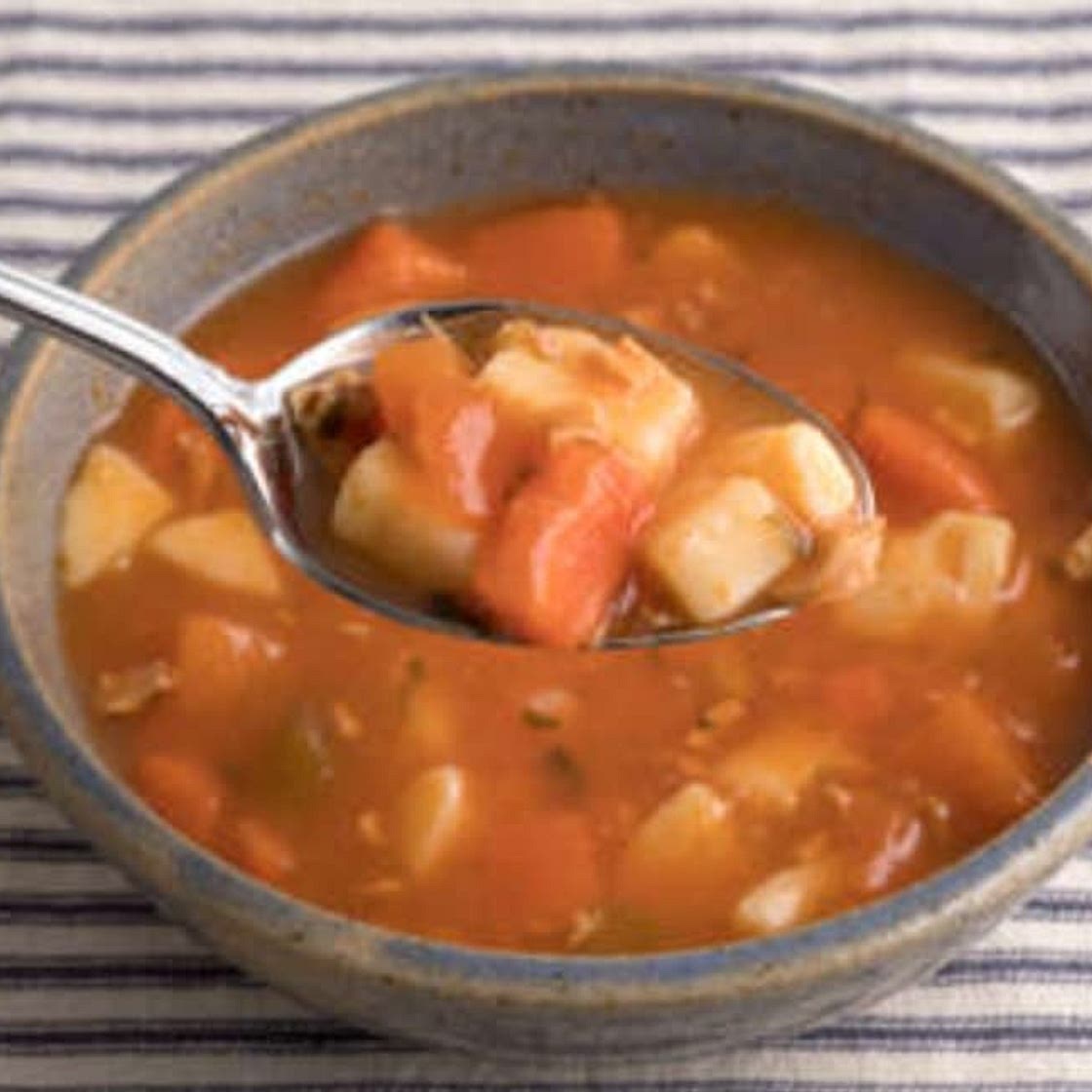 Sopa de pescado al estilo Manhattan