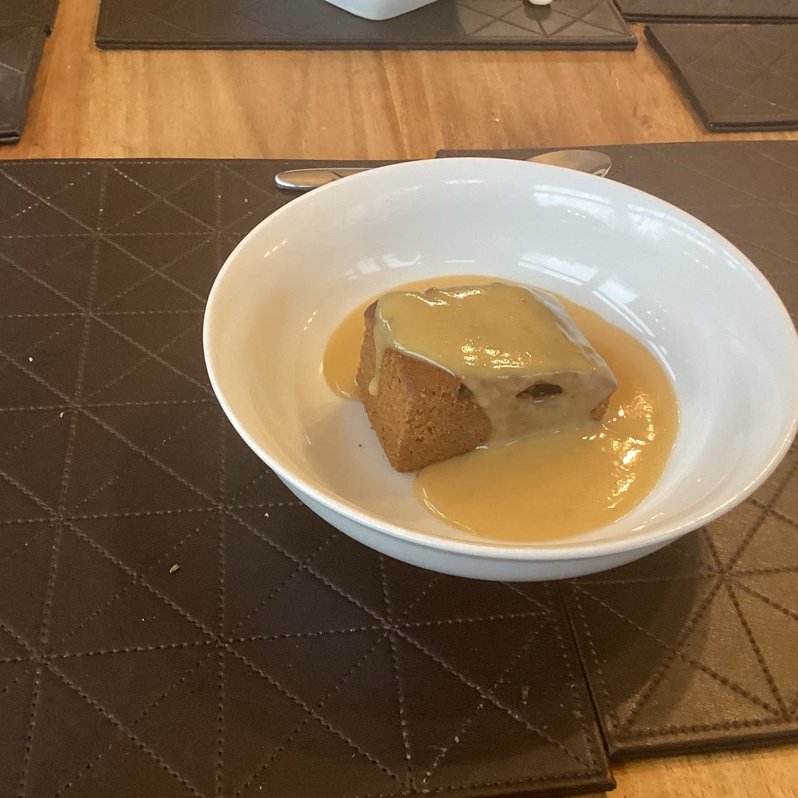 Spiced ginger pudding with toffee sauce