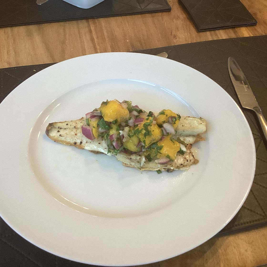 Chilean Sea Bass with Mango Salsa