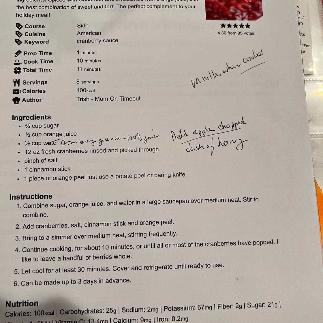 Cranberry Sauce