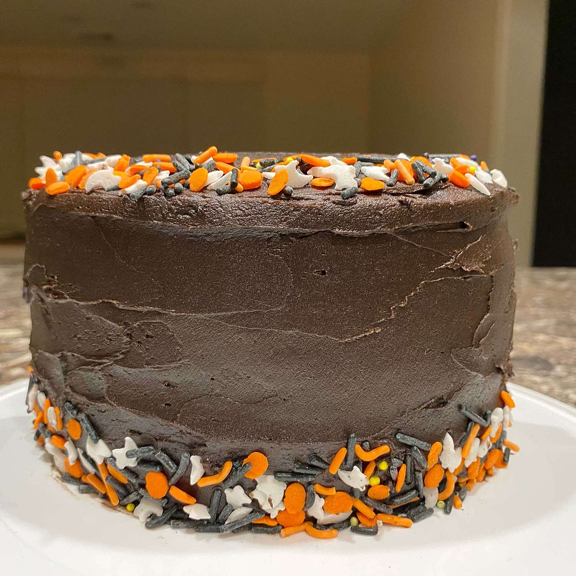 Black Velvet Cake with Chocolate Sour Cream Frosting