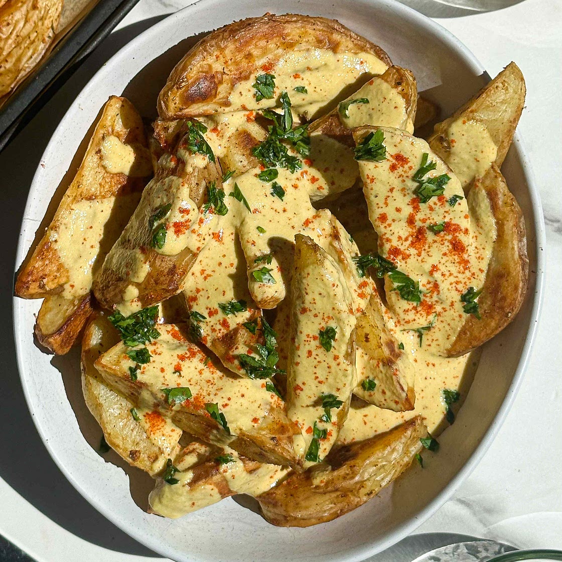Plant-Based Nacho Cheese Potatoes