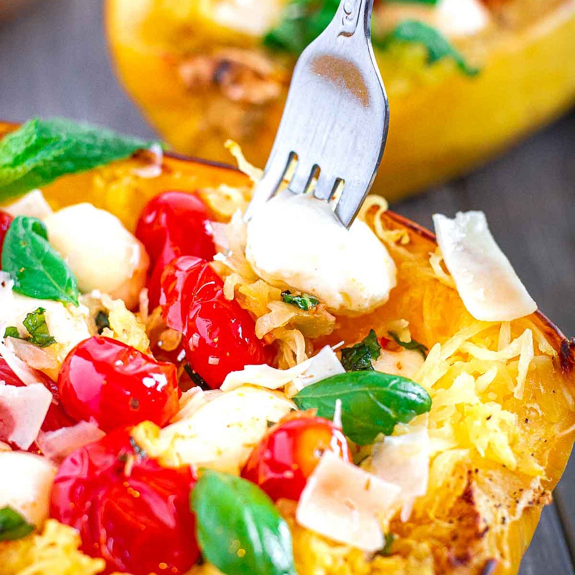 Roasted Spaghetti Squash with Tomato Chutney