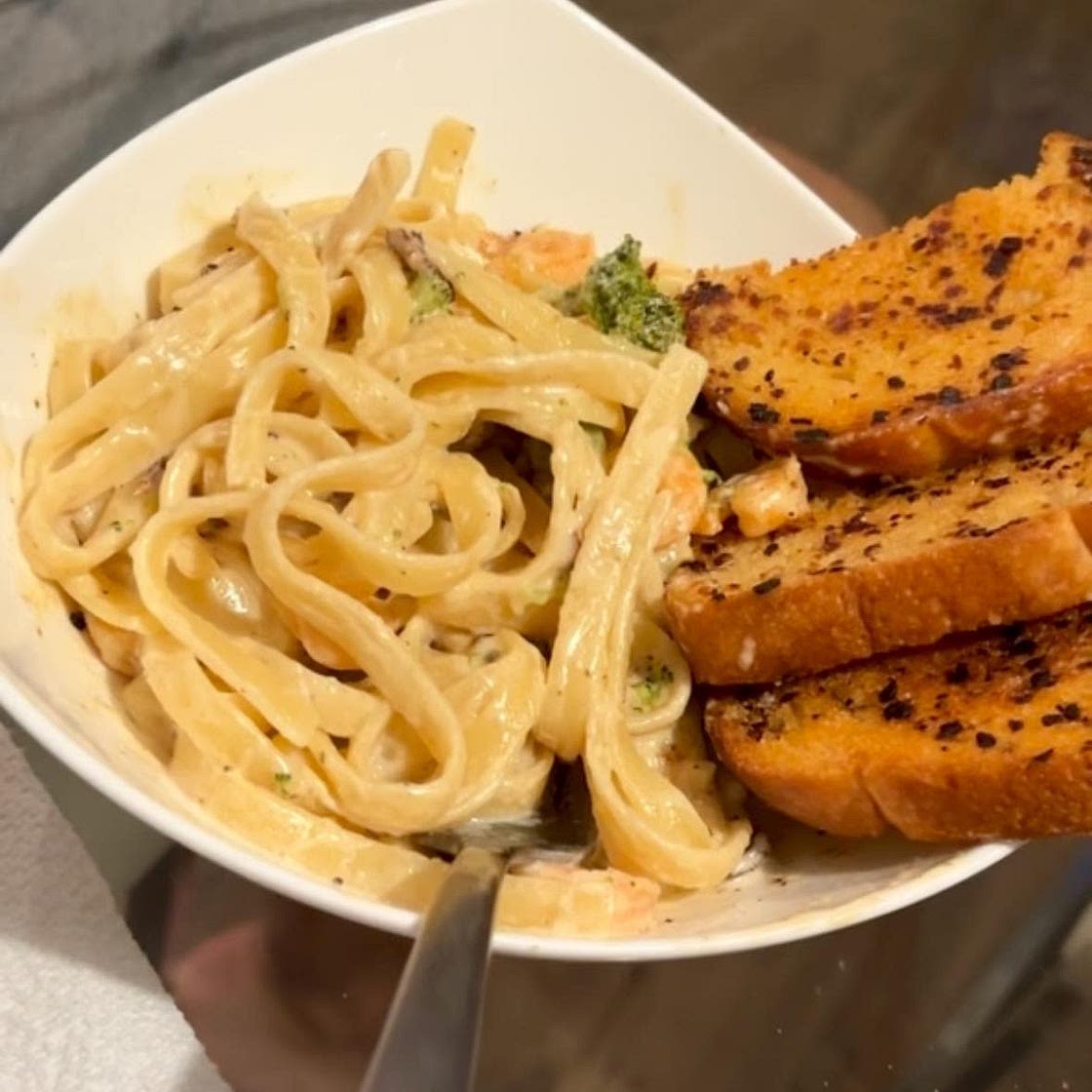Broccoli and Shrimp Alfredo
