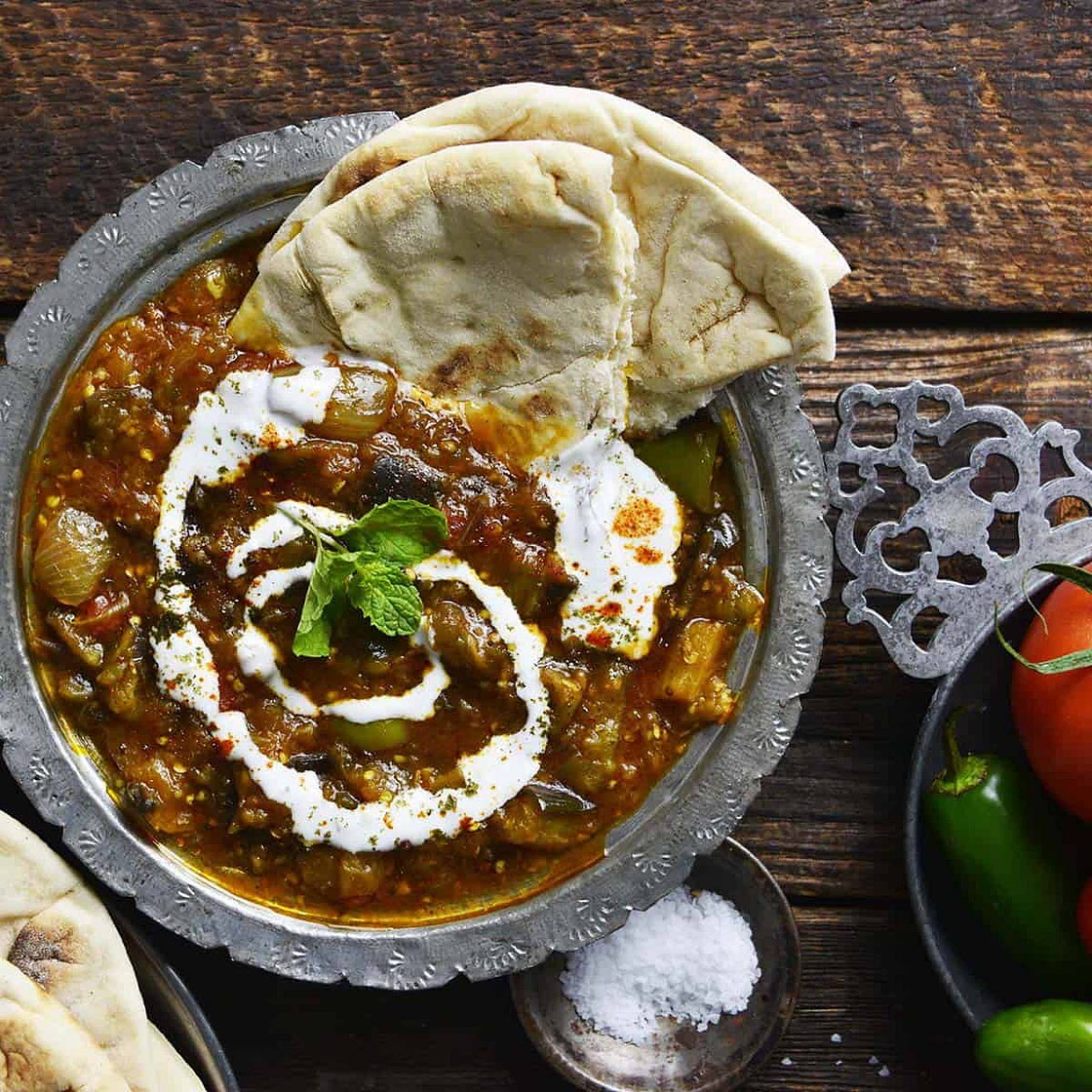 Borani Banjan Recipe (Afghan Eggplant with Garlic Yogurt Sauce)