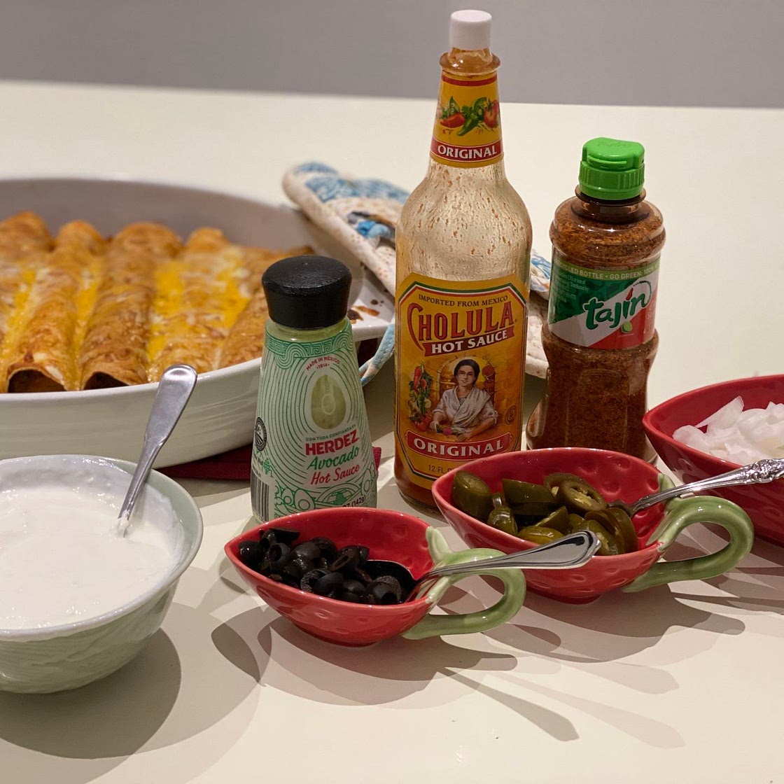 Creamy Chicken Green Chile Enchiladas