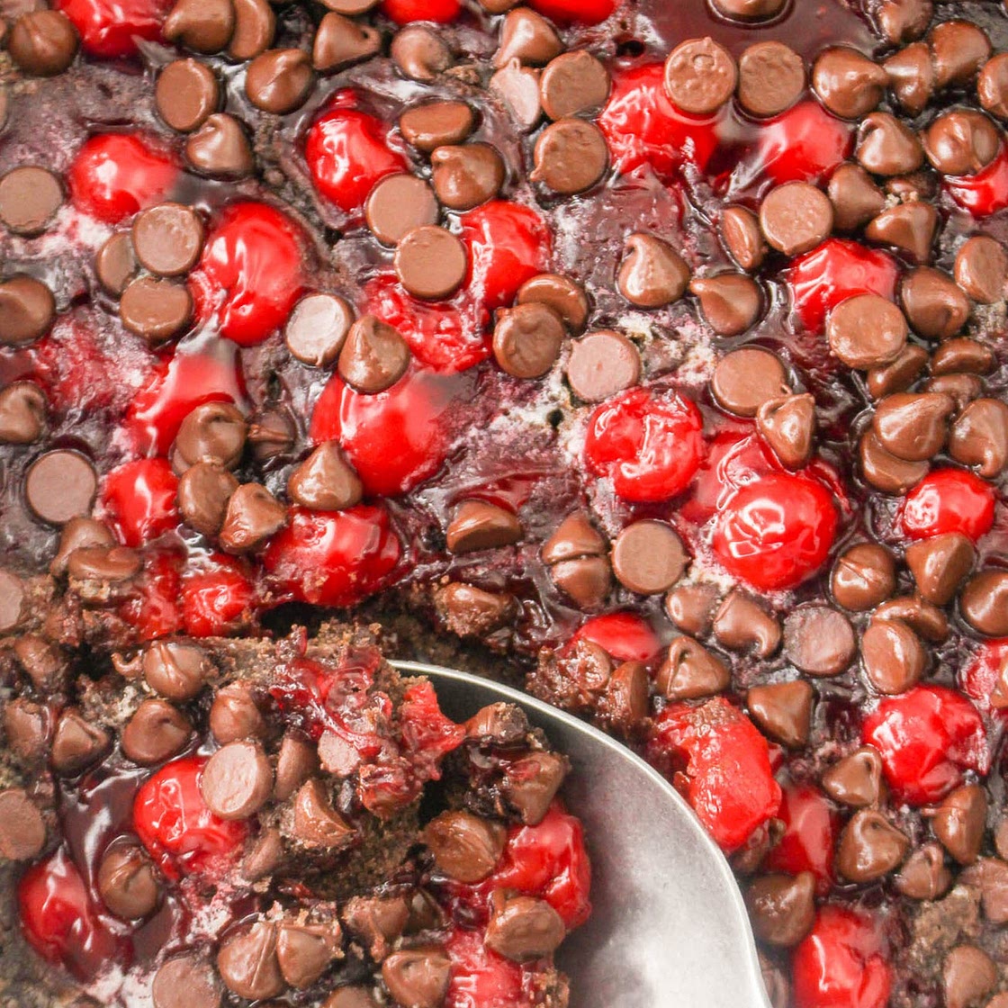Chocolate Cherry Cobbler Cake