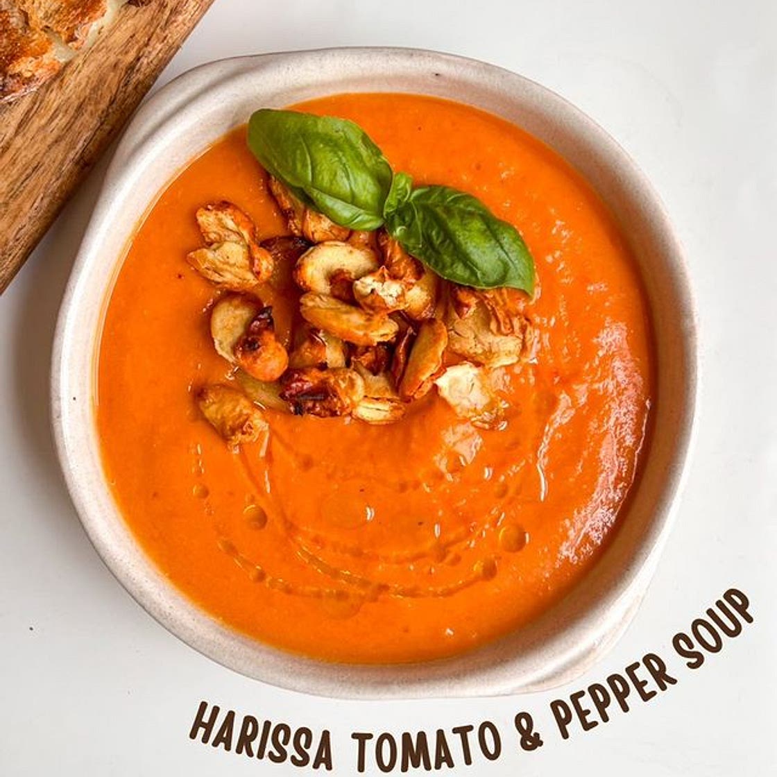 Roasted tomato and harissa soup