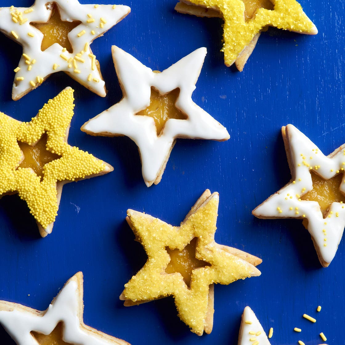 Lemon Curd Linzer Stars