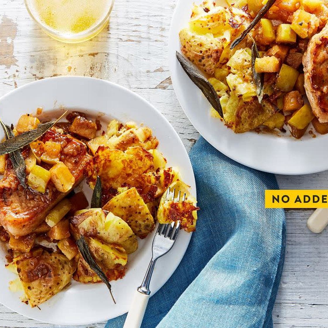 Sweet & Sour Braised Pork with Apples & Smashed Sage Potatoes