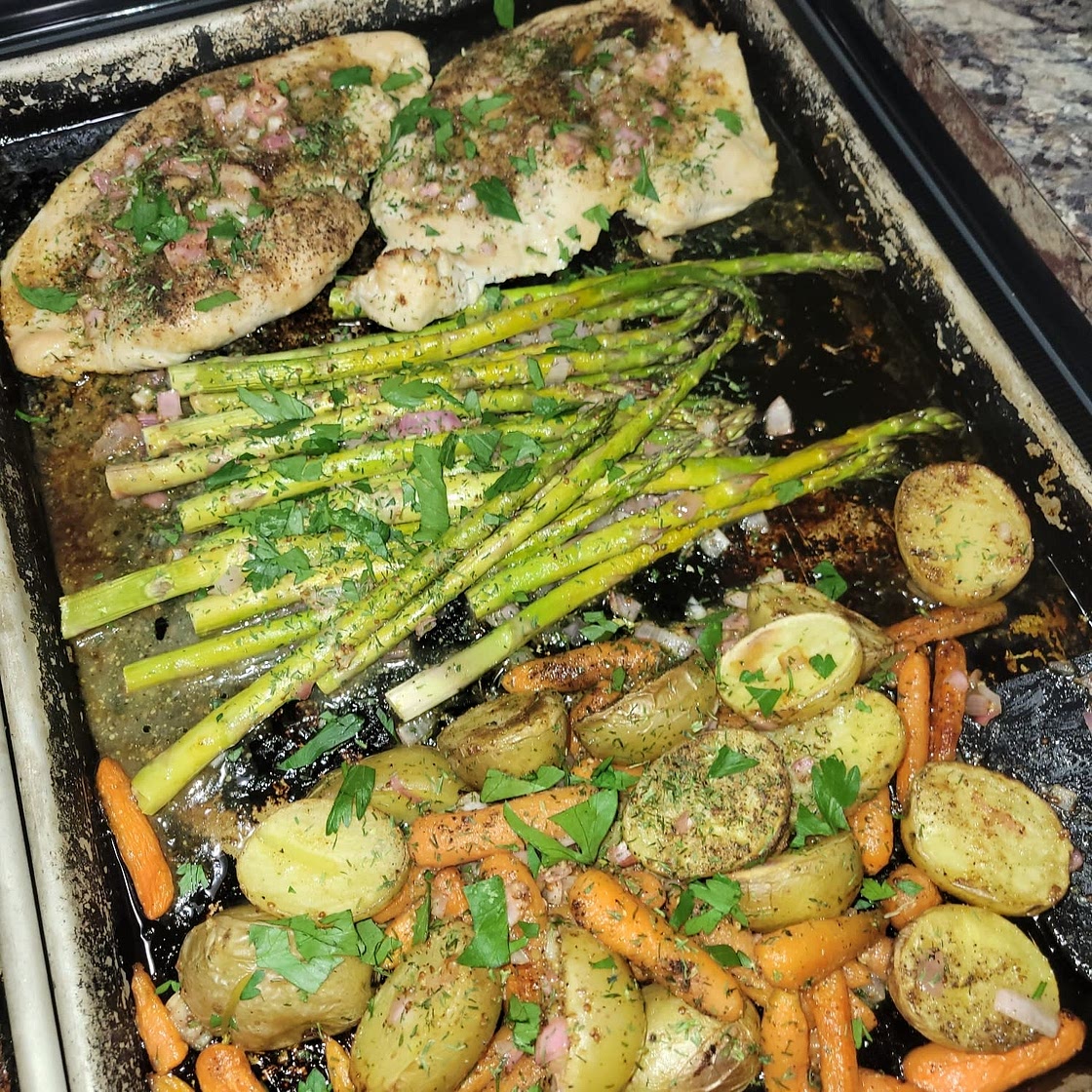 One-Pan Chicken & Asparagus Bake