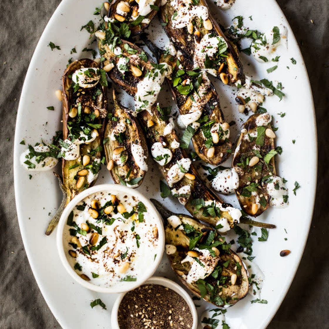 Grilled Eggplant with Za'atar and Yogurt