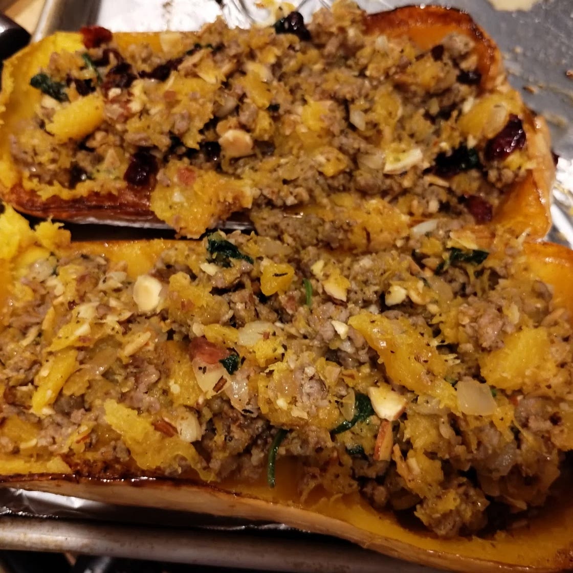 Sausage Stuffed Butternut Squash