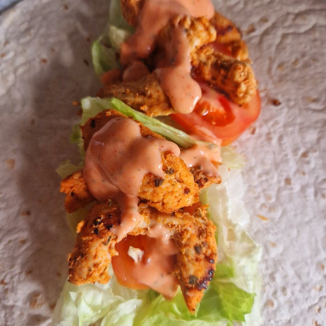 High Protein Spicy Grilled Chicken Wraps