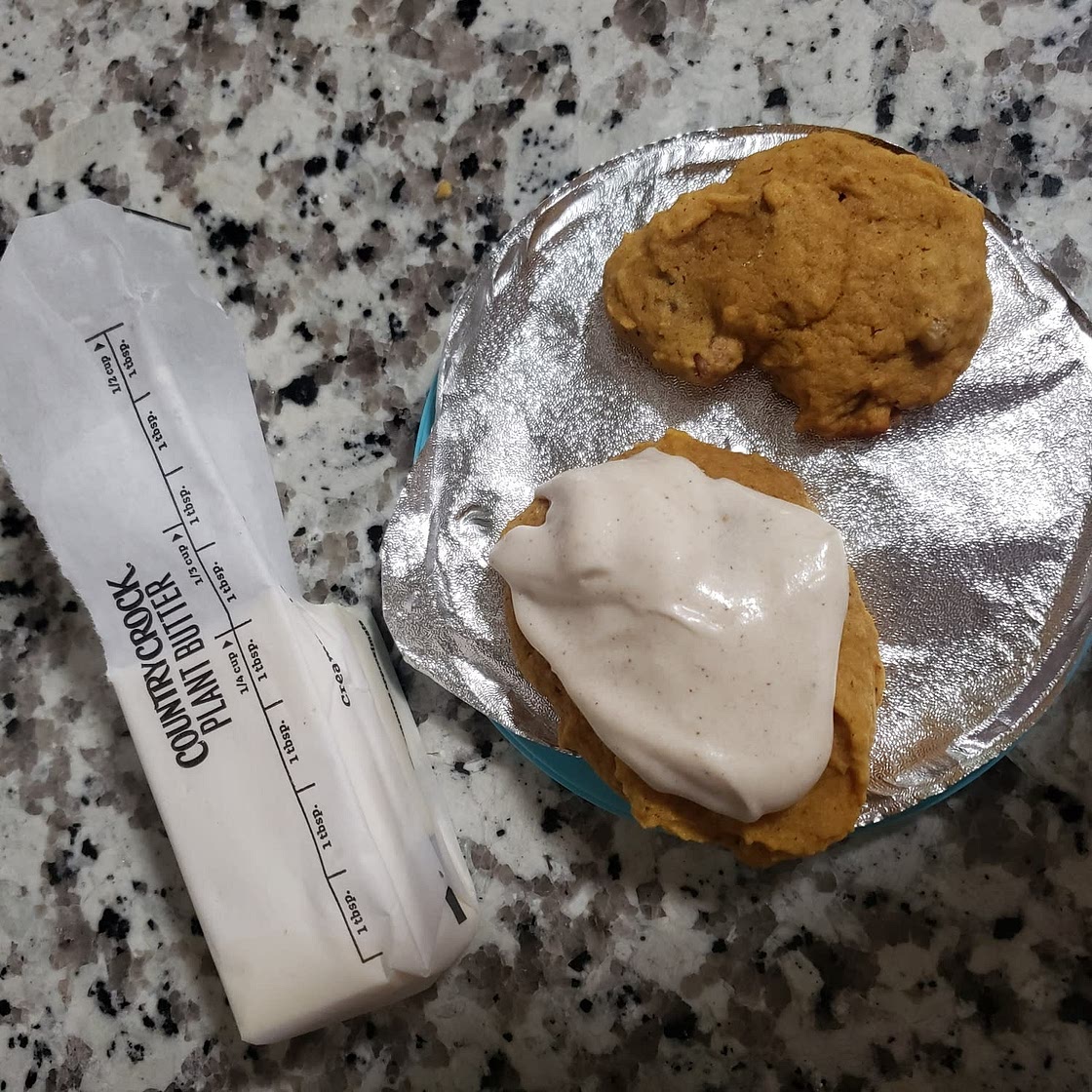 Pumpkin Cookies with Cream Cheese Frosting