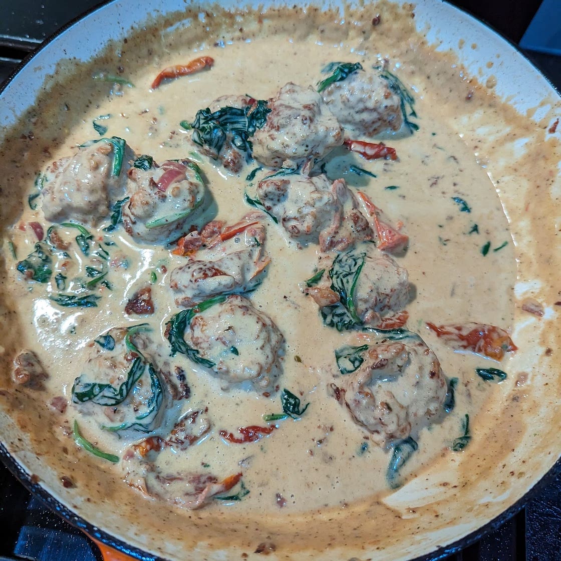 Creamy Spinach Turkey Meatballs
