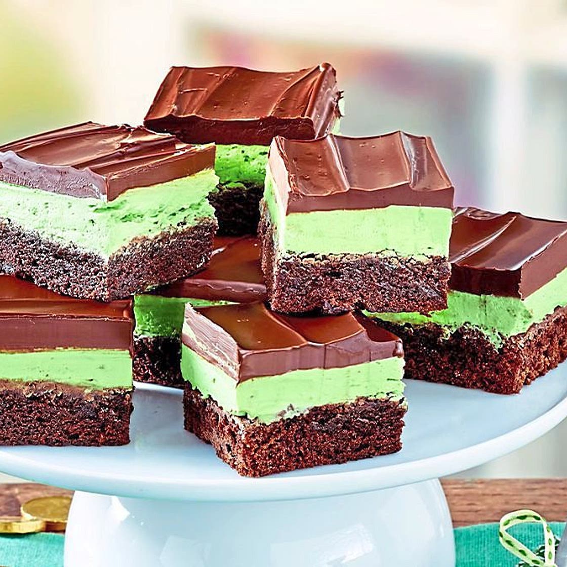 Mint-Layered Fudge Brownies