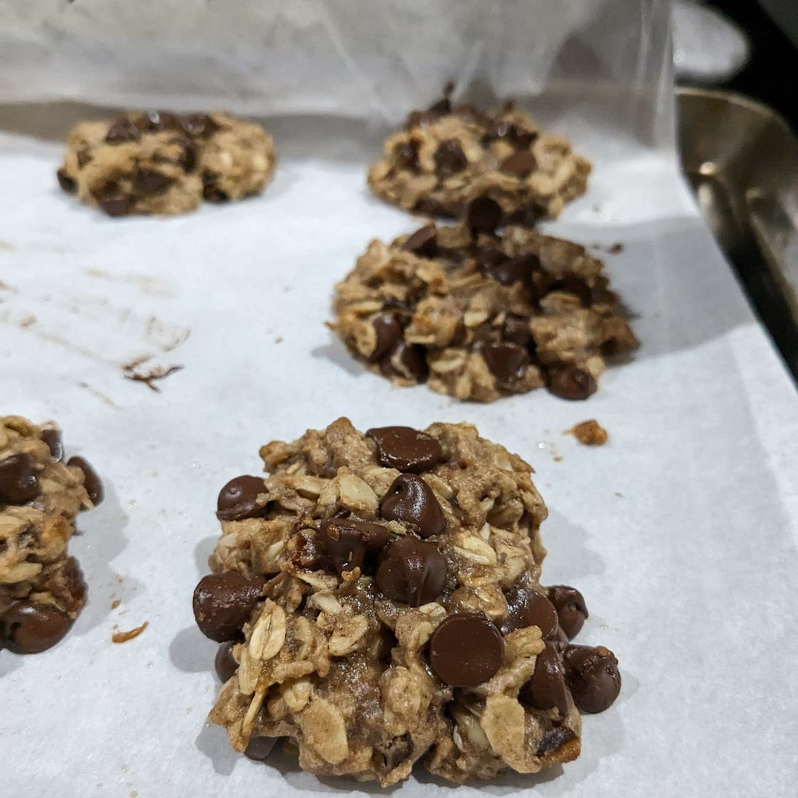 Gluten Free Tahini Oatmeal Chocolate Chunk Cookies
