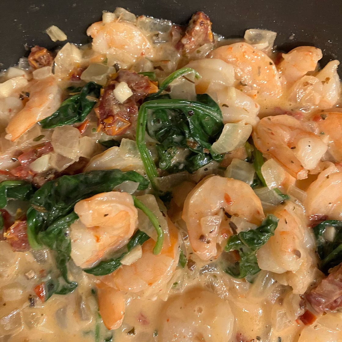 One Pan Creamy Garlic Shrimp (Paleo, Whole30, Low Carb)