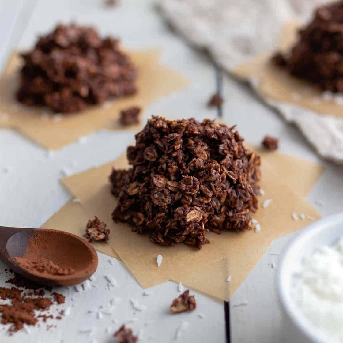 Healthy Chocolate Haystack Cookies