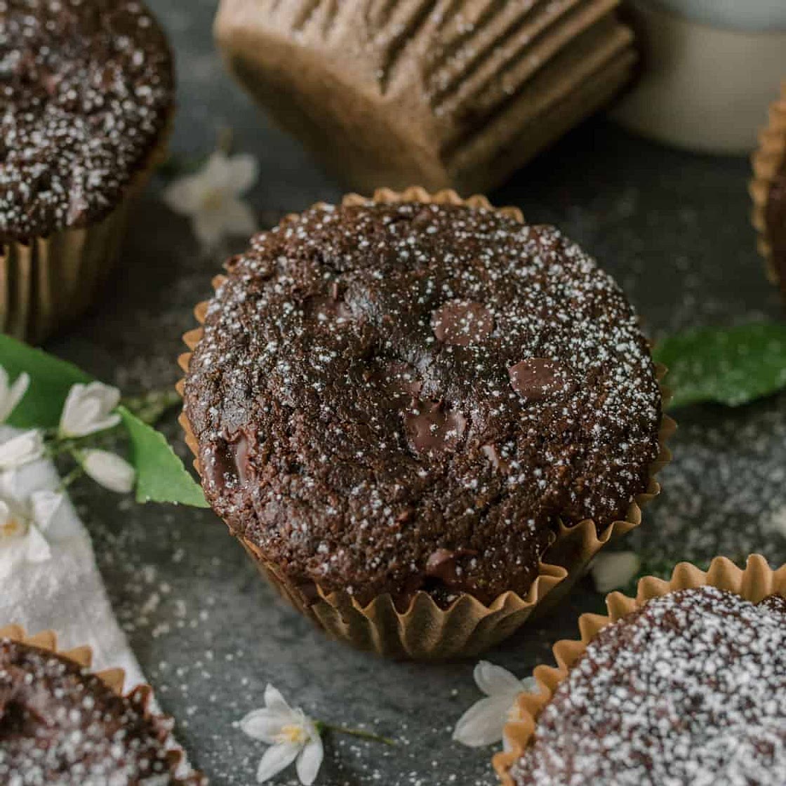 Green Smoothie Chocolate Muffins