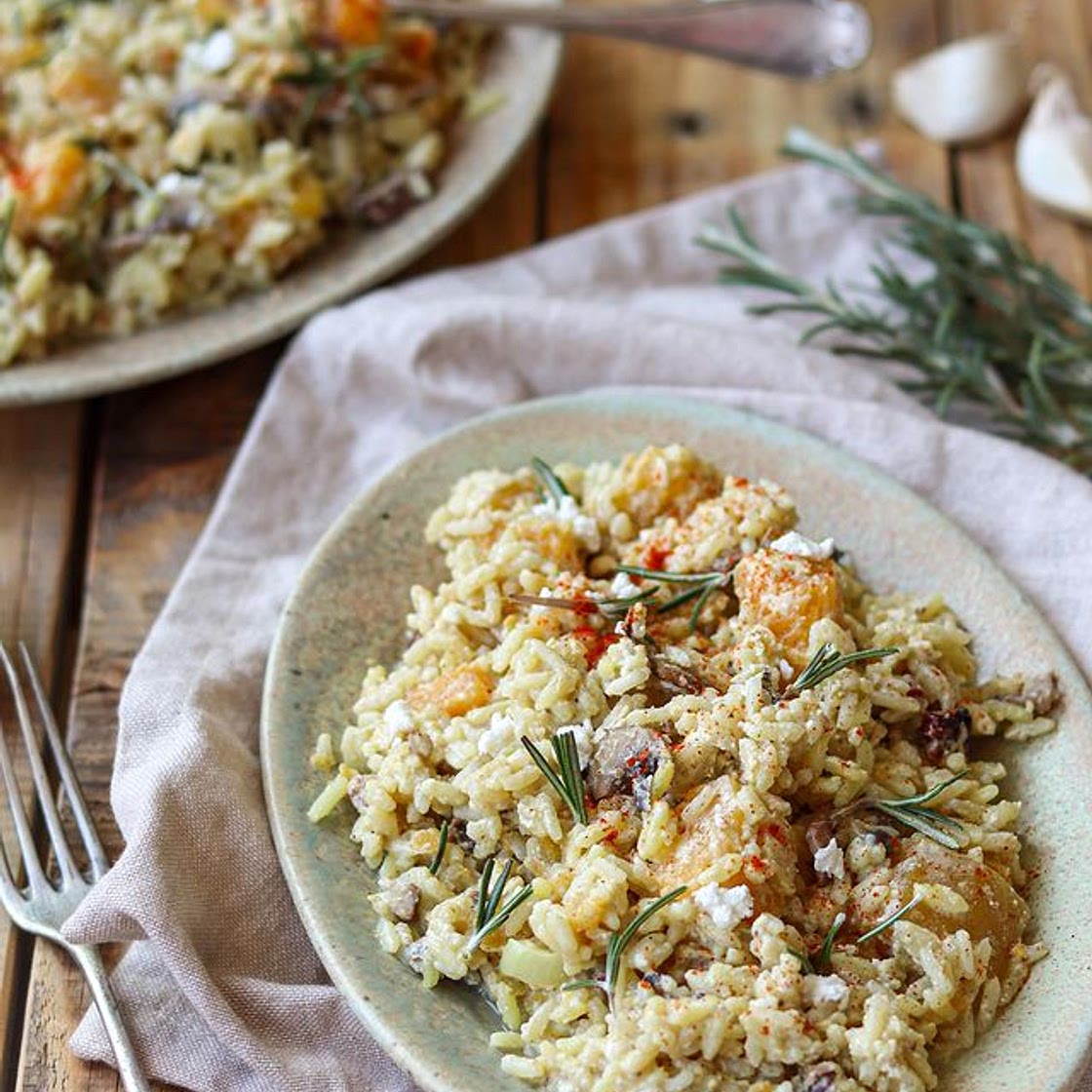 Riz Crémeux Poulet, Butternut Et Feta