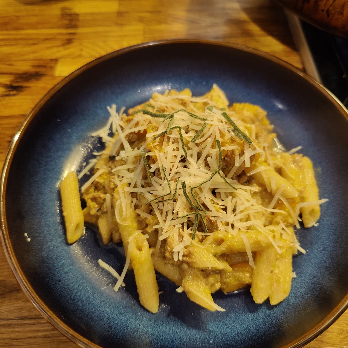 Pumpkin sausage pasta