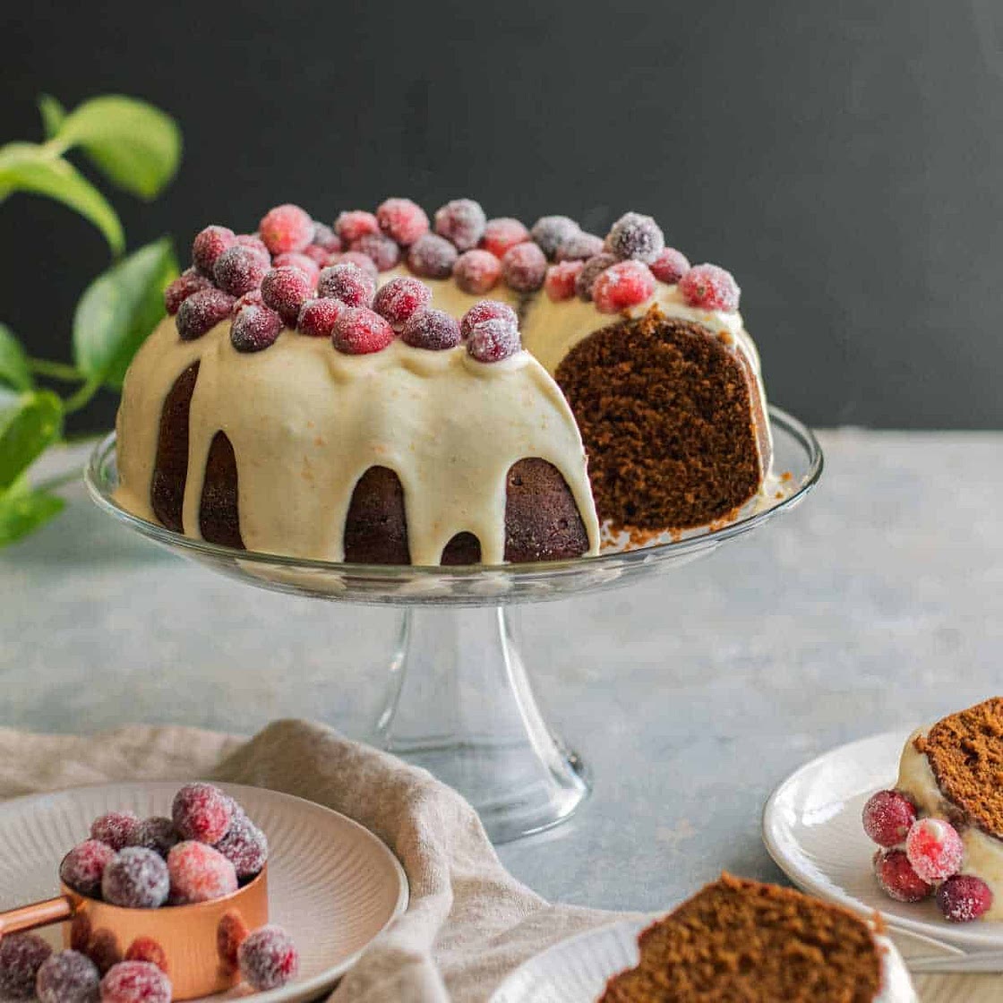 Gingerbread Bundt Cake with Orange Cream Cheese Frosting
