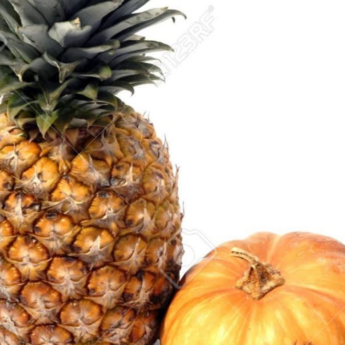 Calabaza del mercado con piña