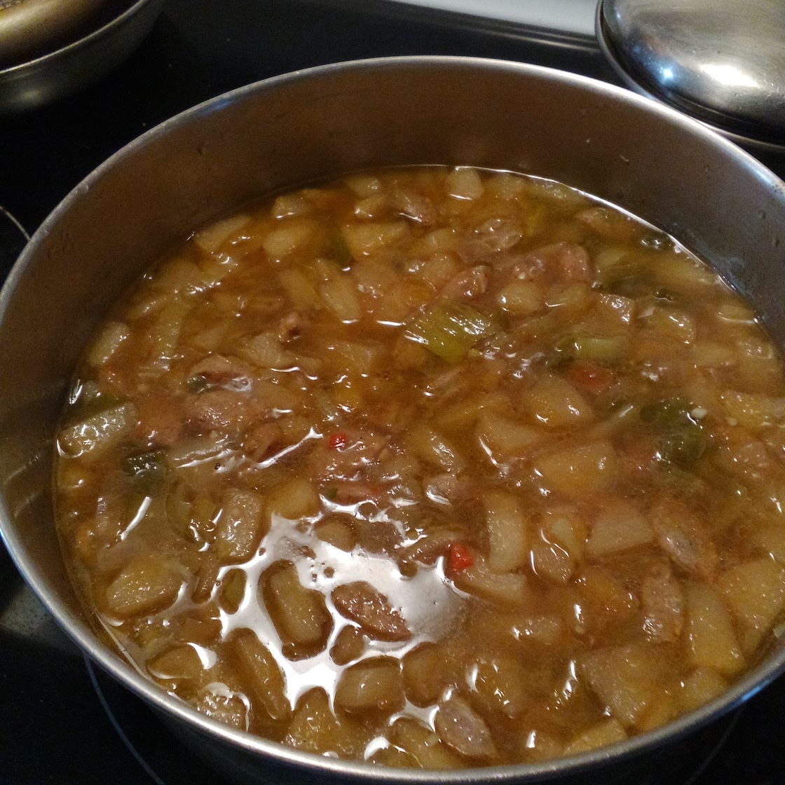 Butternut Squash, Leek, Apple and Sausage Soup