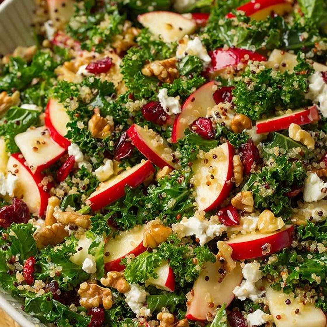 Kale and apple quinoa salad