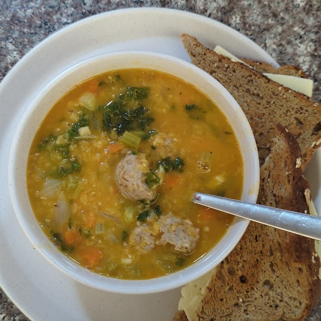 Italian Lentil Sausage Soup