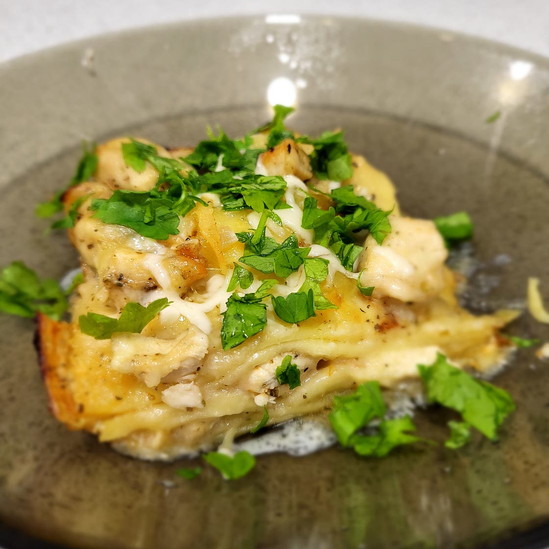 Chicken Alfredo lasagna