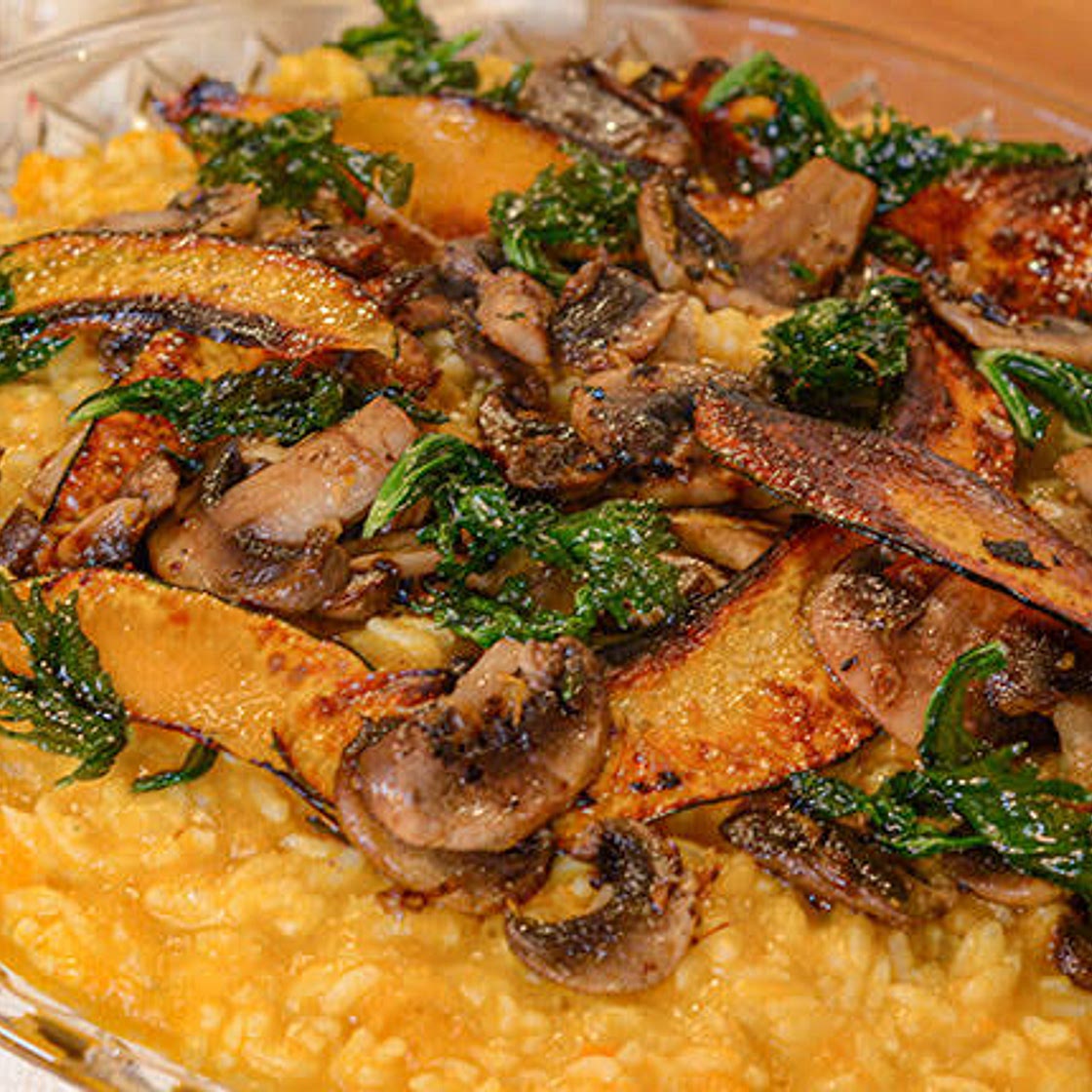 Pumpkin and Mushroom risotto