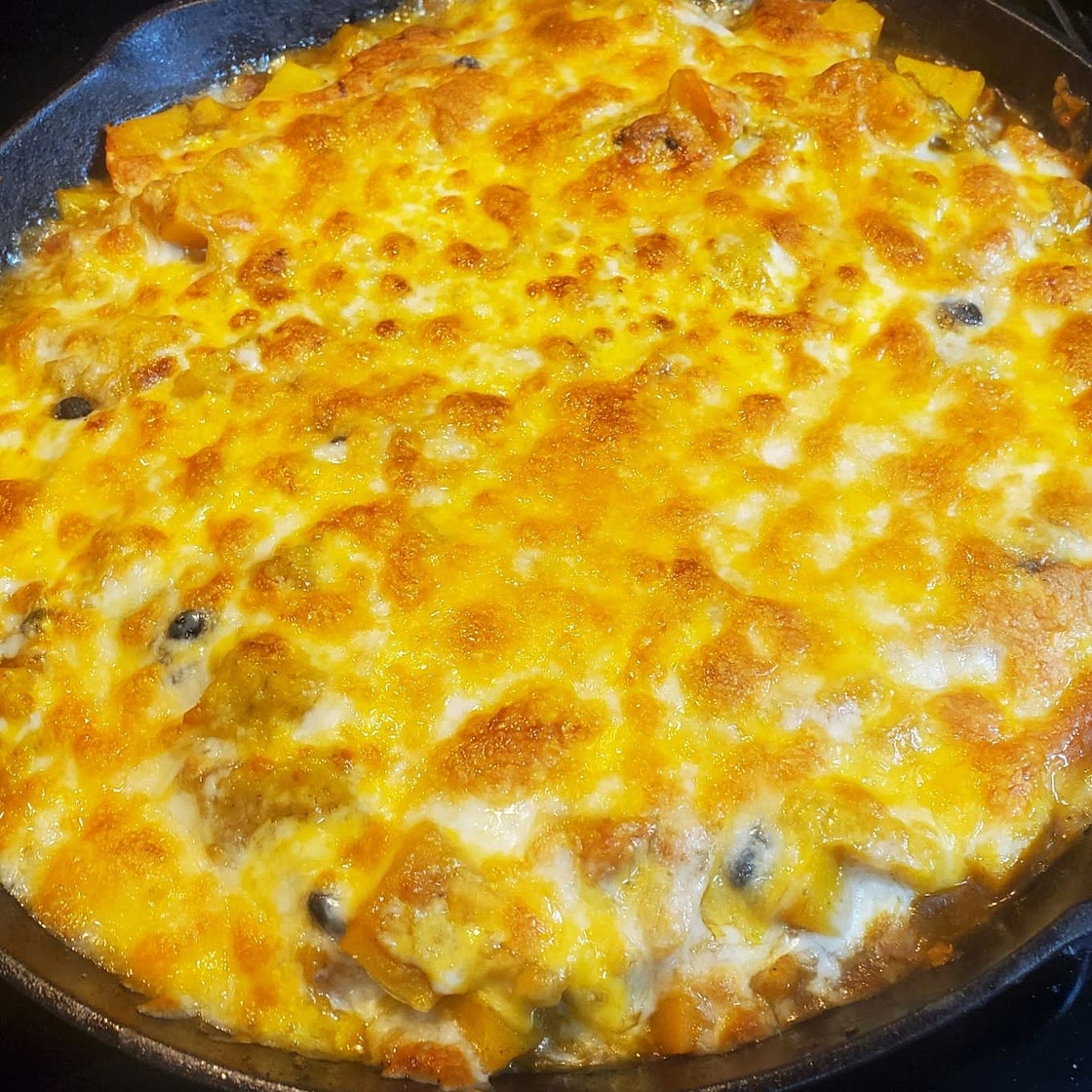Butternut Squash and Black Bean Enchilada Skillet