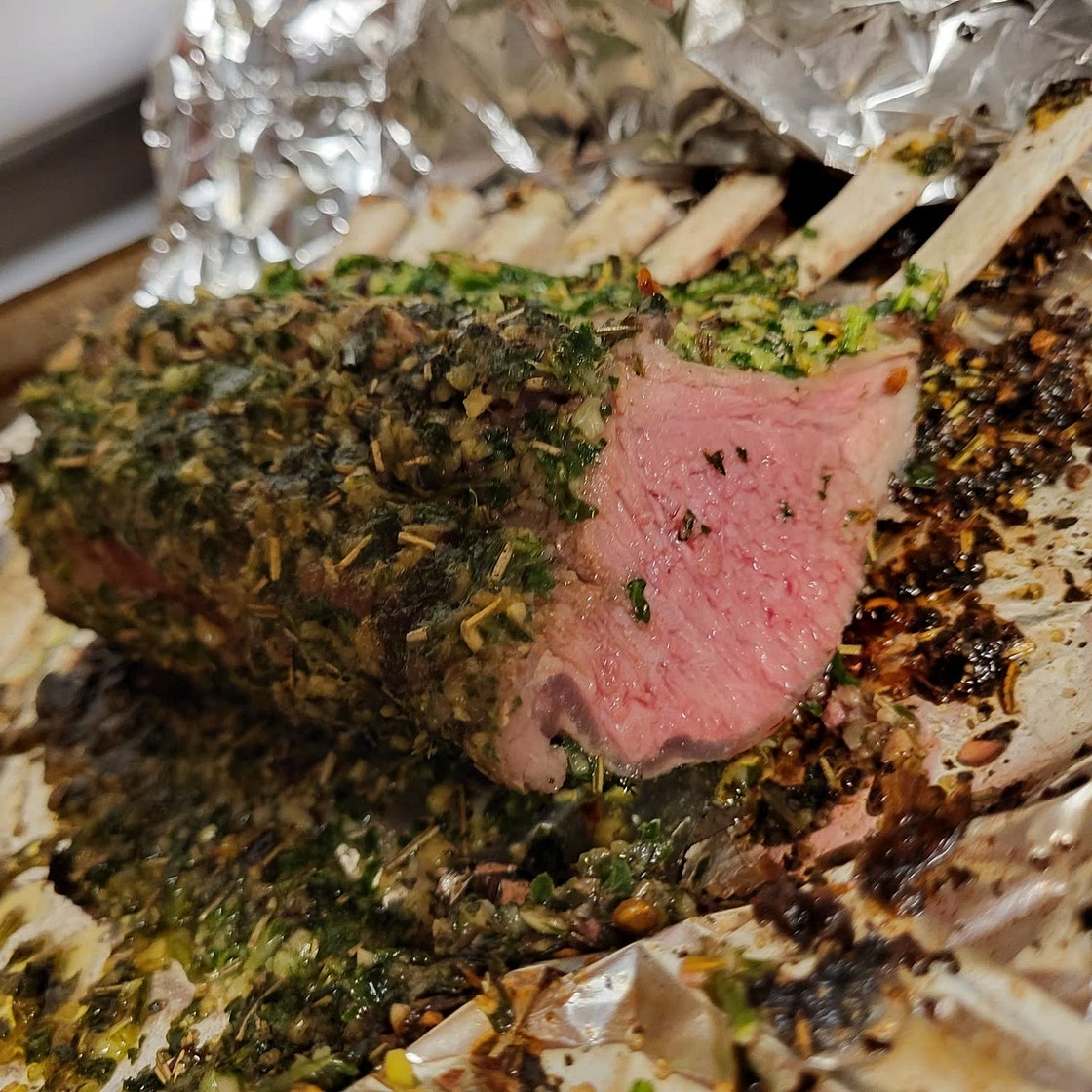 Roast Rack of Lamb with Garlic and Herbs
