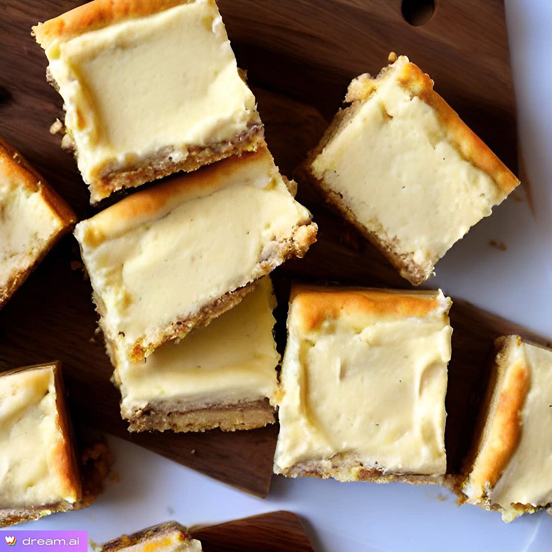 Banana pudding cheesecake bars with oatmeal banana crust