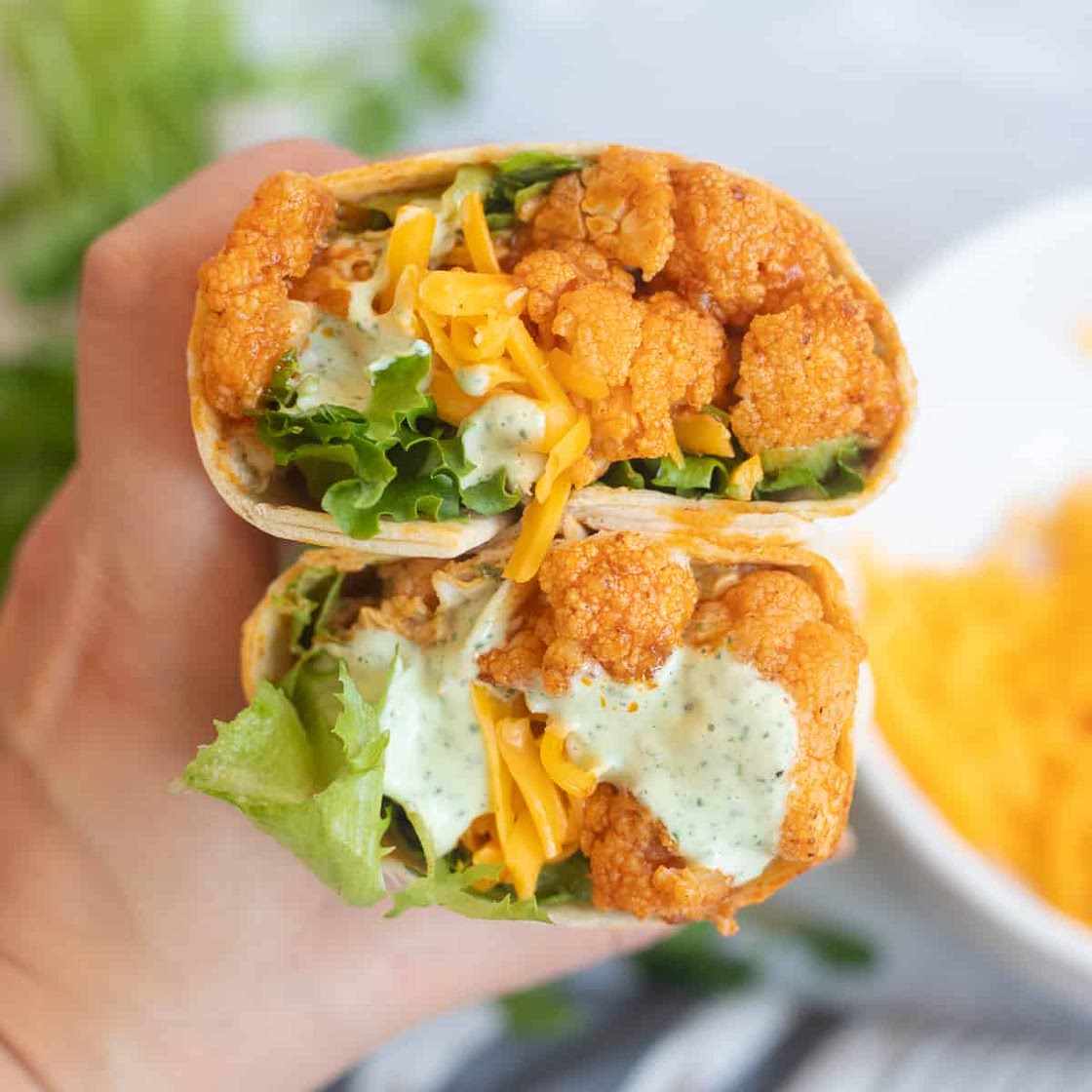 Buffalo Cauliflower Wraps