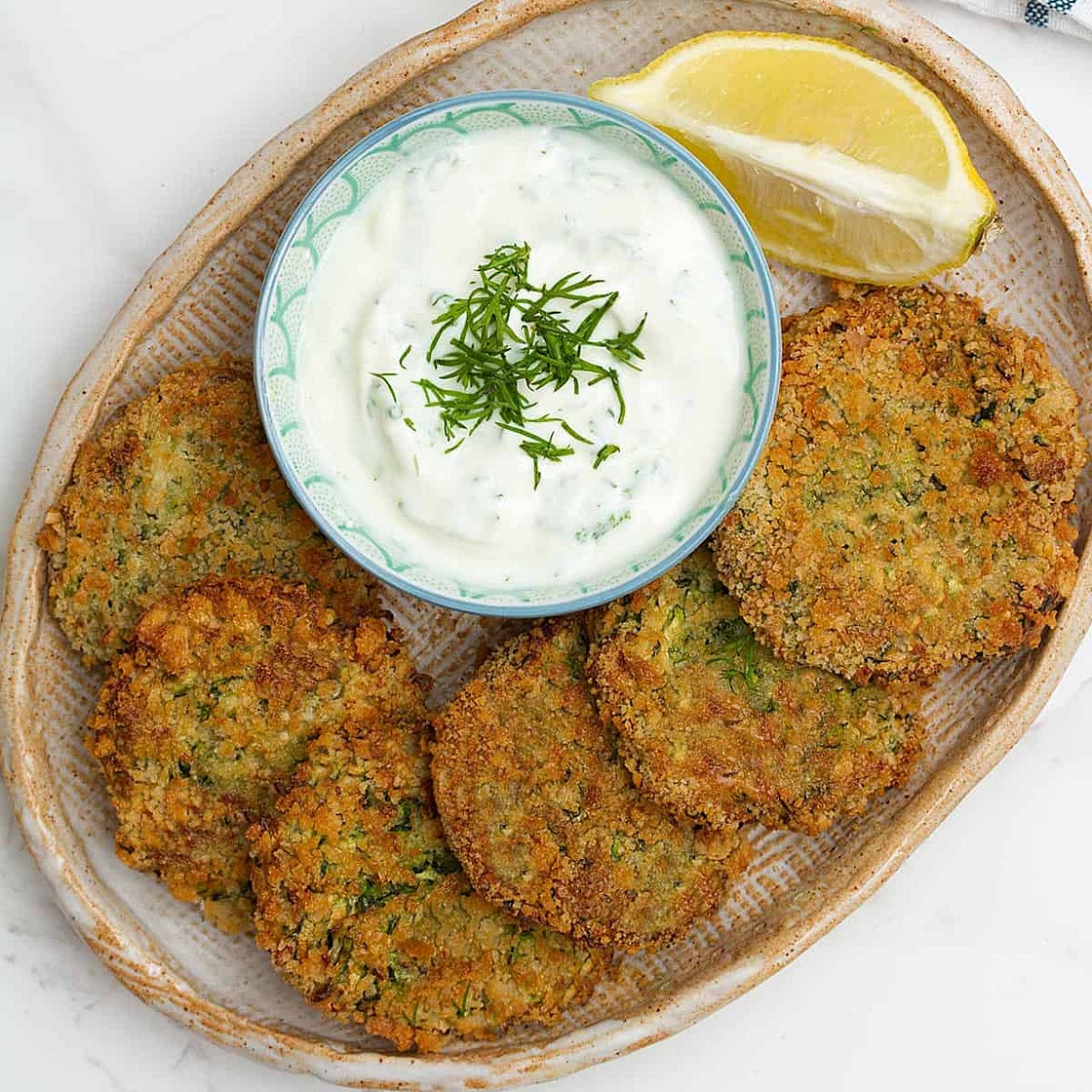 Air Fryer Zucchini Fritters - Courgette fritters