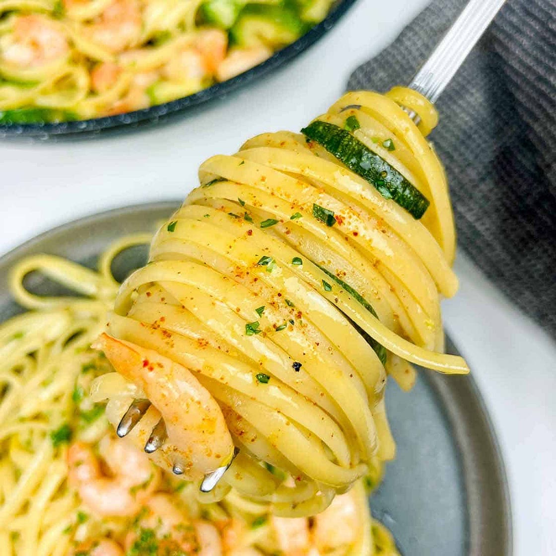 Healthy Shrimp Pasta with Zucchini