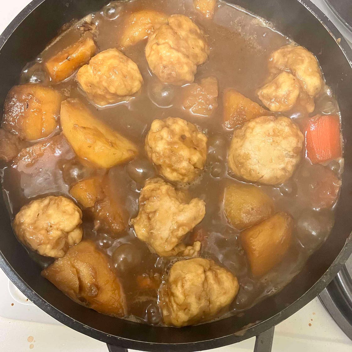 Beef stew and dumplings