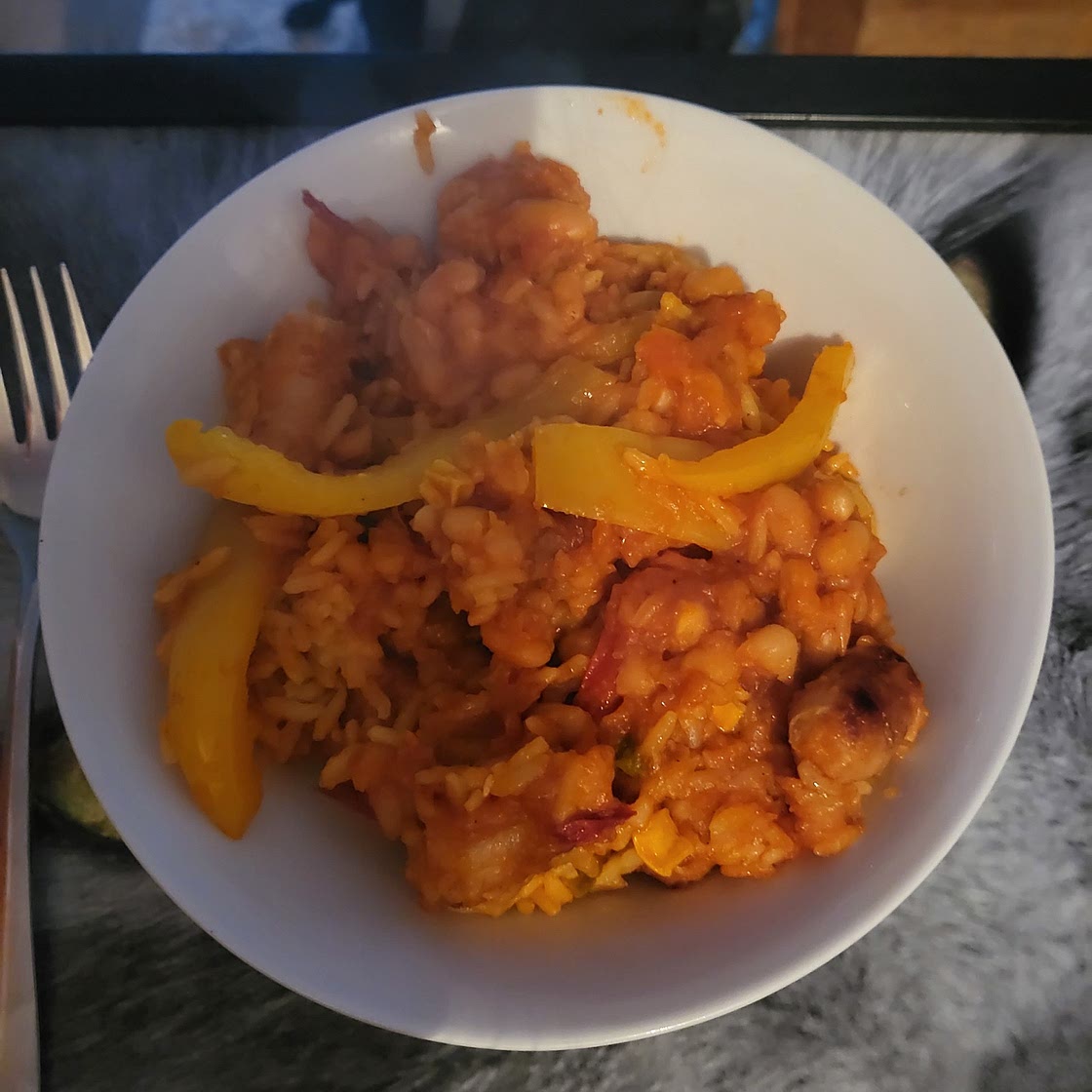Sausage, rice and beans